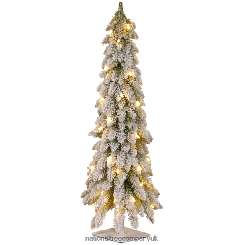 Trees | National Tree Company Pre-Lit Artificial Christmas Tree Snowy Downswept Green White Lights Includes Stand 4 Feet F2L4F53